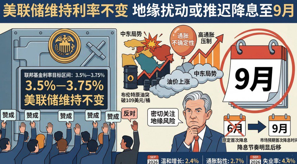 美联储维持利率不变 地缘扰动或推迟降息|通胀|通胀预期|美国经济|地缘冲突|货币政策_新浪财经_新浪新闻