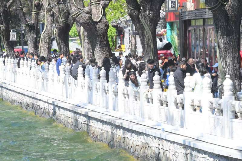 什刹海景区游人如织。新京报记者 陈琳 摄