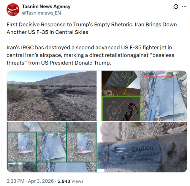 塔斯尼姆通讯社发布的坠落战机的图片截图。