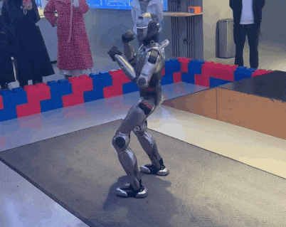 机器人表演拳击。图 / 作者供图