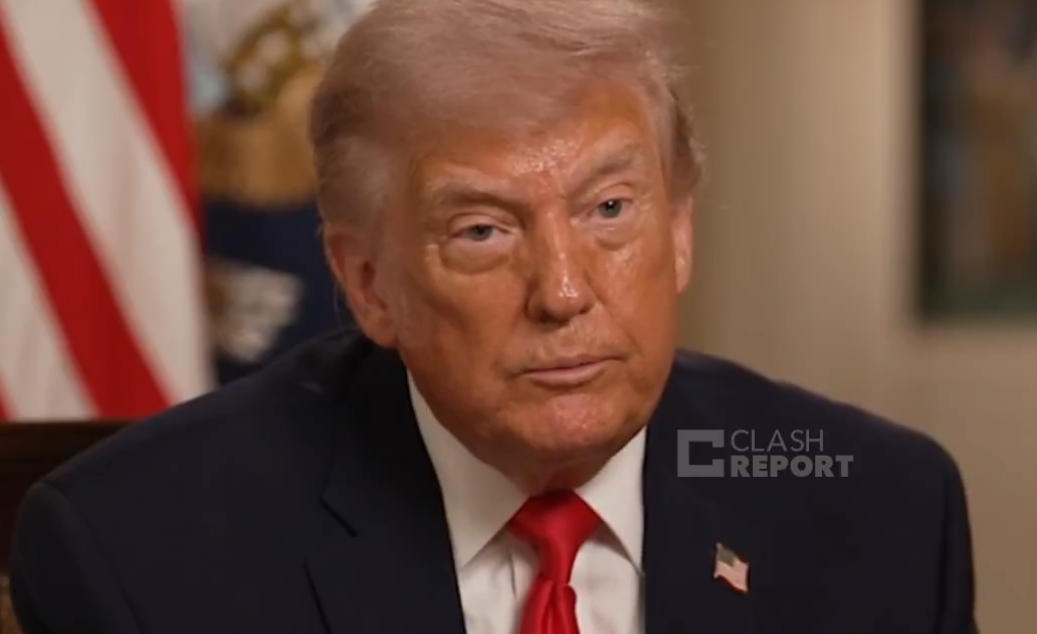 15日发布的视频显示，特朗普接受福克斯新闻节目采访 视频截图