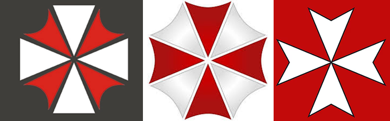左：六夫丁，中：保护伞，右：马耳他十字