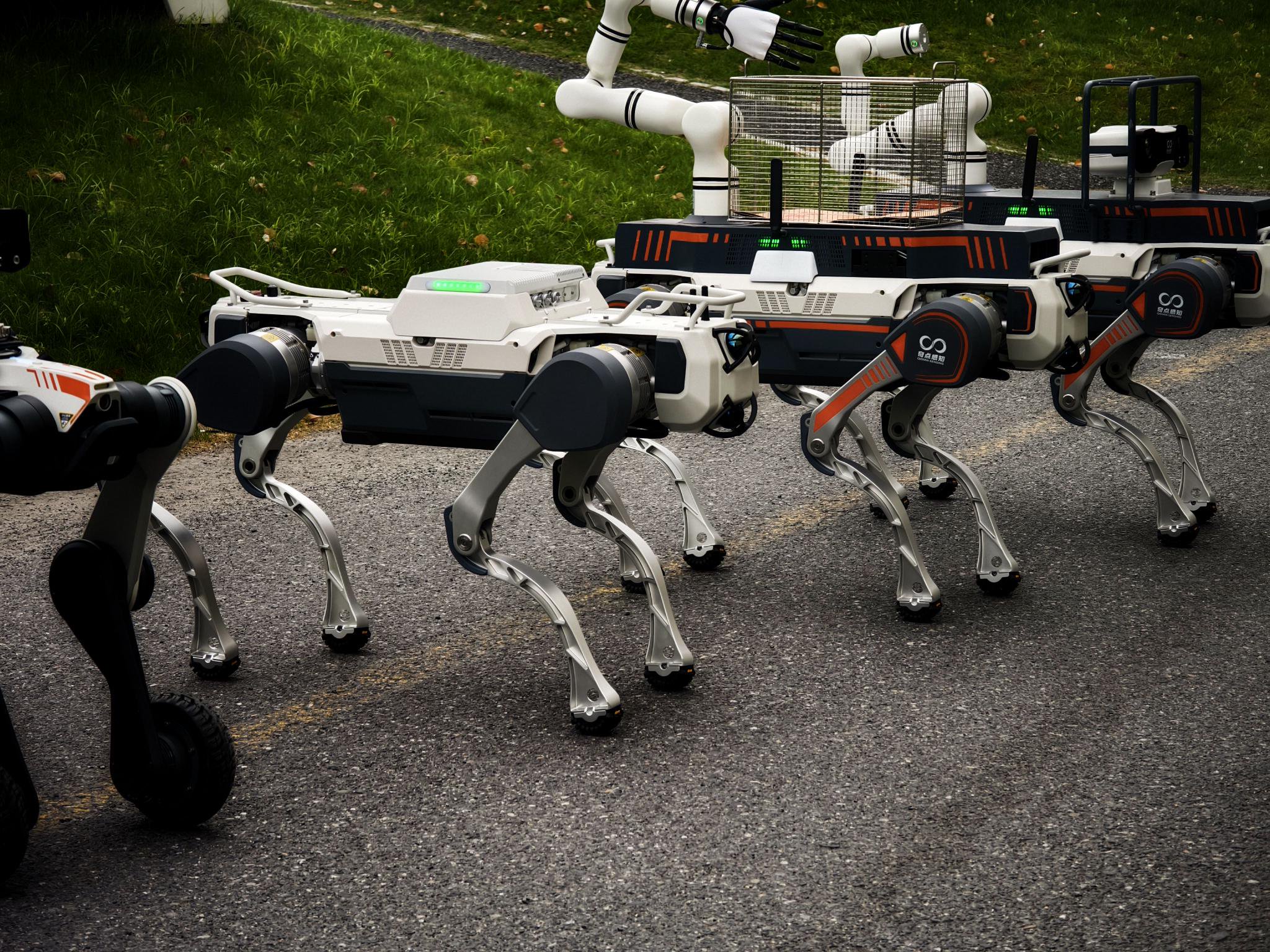 巡檢機器狗展示 界麵新聞記者李家琦攝