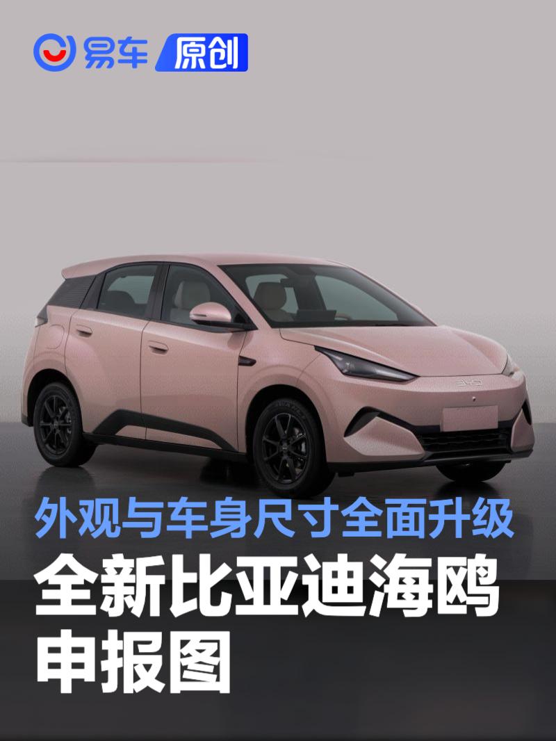 全新比亚迪海鸥申报图 外观与车身尺寸全面升级