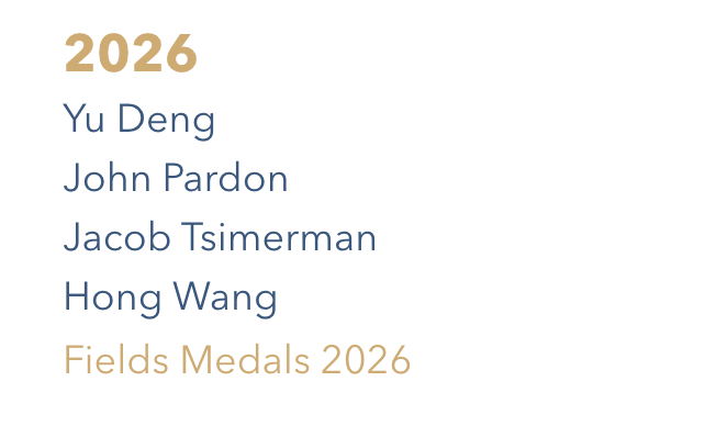 图丨2026 年菲尔兹得主（来源：International Mathematical Union）