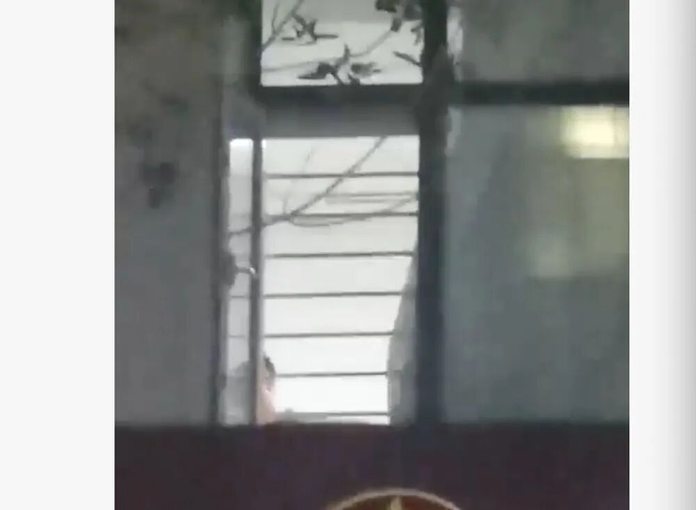 武丽娜表哥提供的部分视频，称在丛台区法院拉窗帘后打人。
