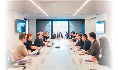 中国企业家代表团与美中贸委会及其会员企业交流座谈。中国贸促会供图