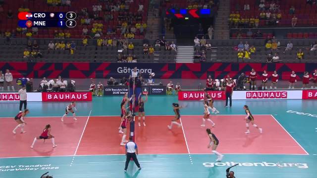 2026年女排欧锦赛小组赛D组，克罗地亚🇭🇷3-2黑山🇲🇪，本场集锦☞