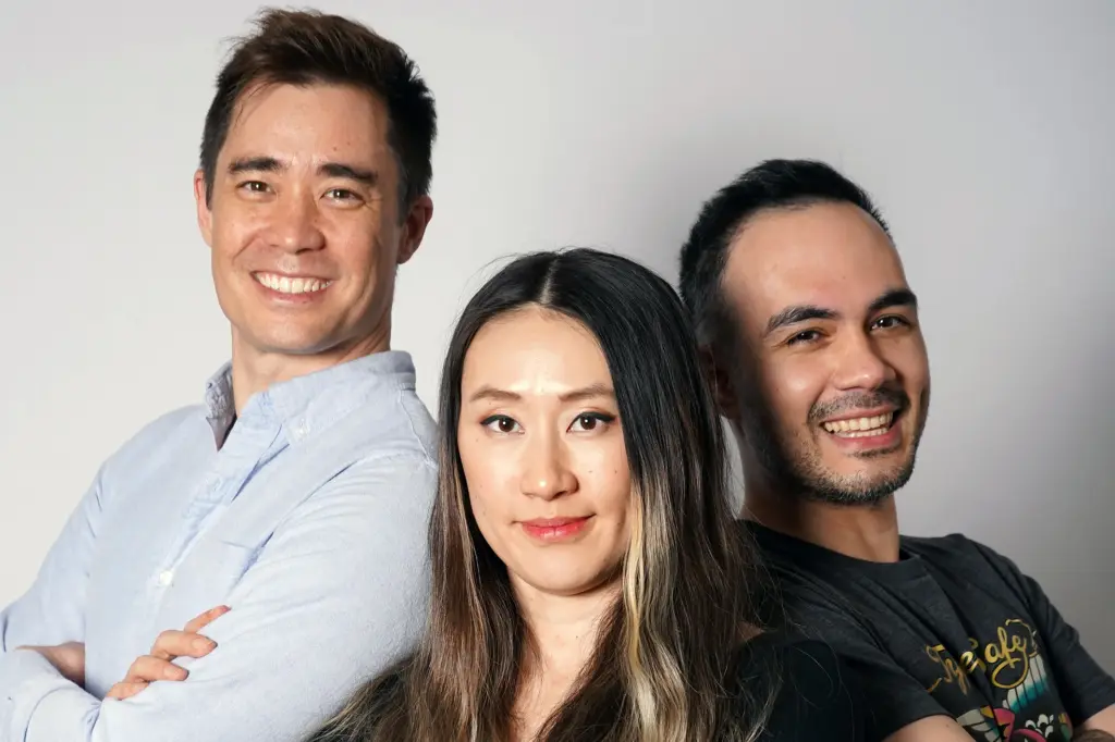 TypeSafe AI三位联合创始人合影，左起依次是Erik Gafni、Sasha Sheng、Diogo Almeida。