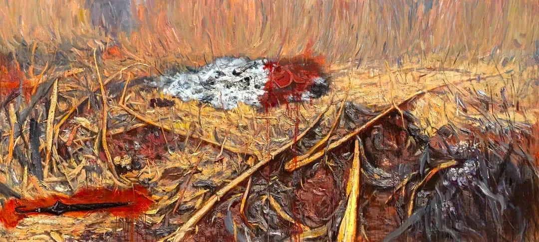 陈群杰 《旷野―打开的书》 200cm×220cm×2 布面丙烯