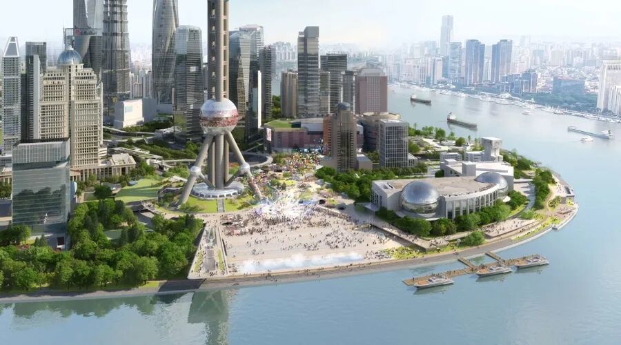 港务大厦原址建造的明珠广场规划效果图