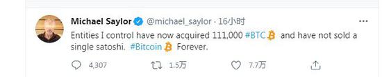 人物 持有11.1万枚比特币的大户发声：一枚也不卖！
