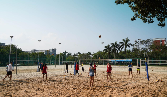 2022年4月，沙滩排球项目杭州亚运会备赛训练营在海口经济学院进行。