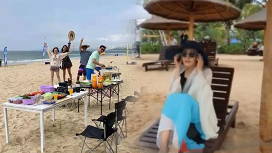 女演员连发三亚海边烧烤视频 官方打脸