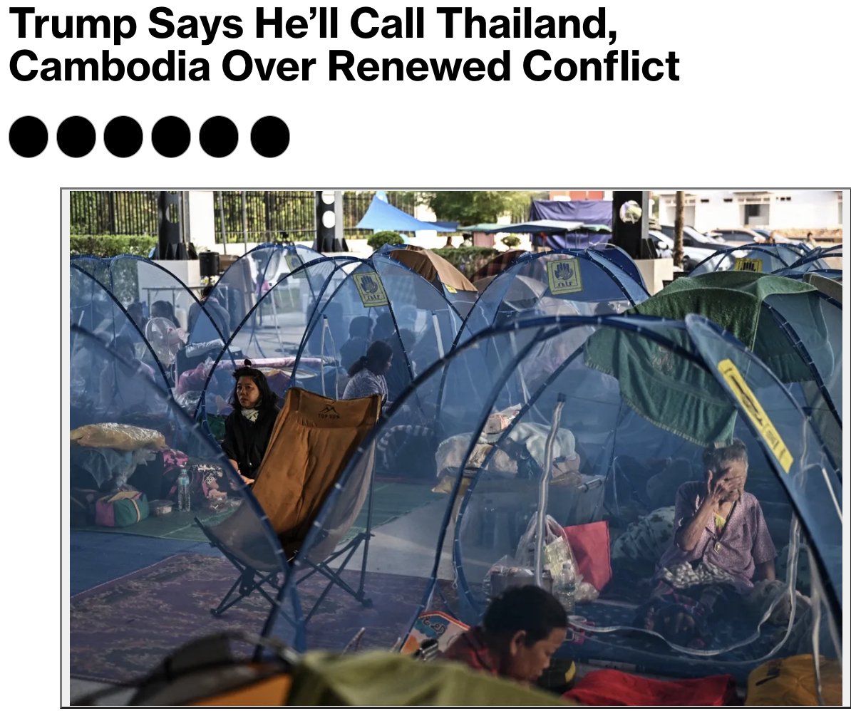 特朗普自夸一通电话可让泰柬停战