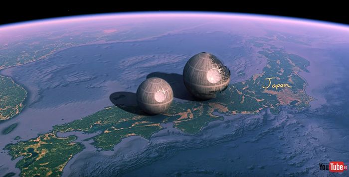 初代直径达120公里的《死星》和二代扩增为160公里的《死星》与碟国