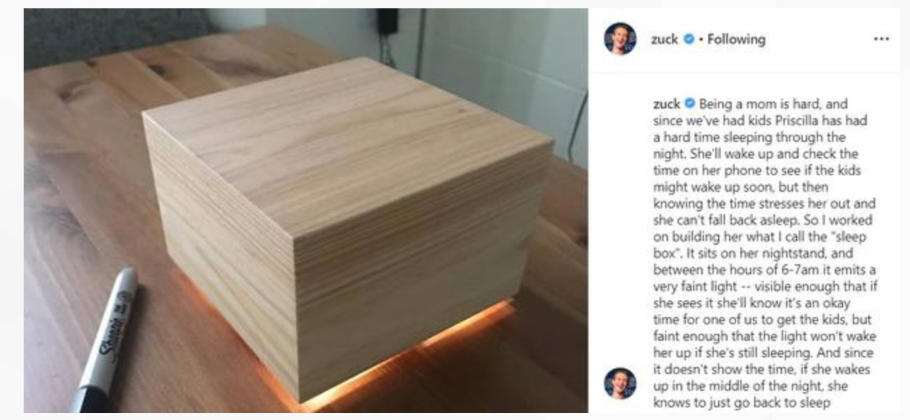 脸书CEO扎克伯格变身创客 为妻子制作睡眠盒