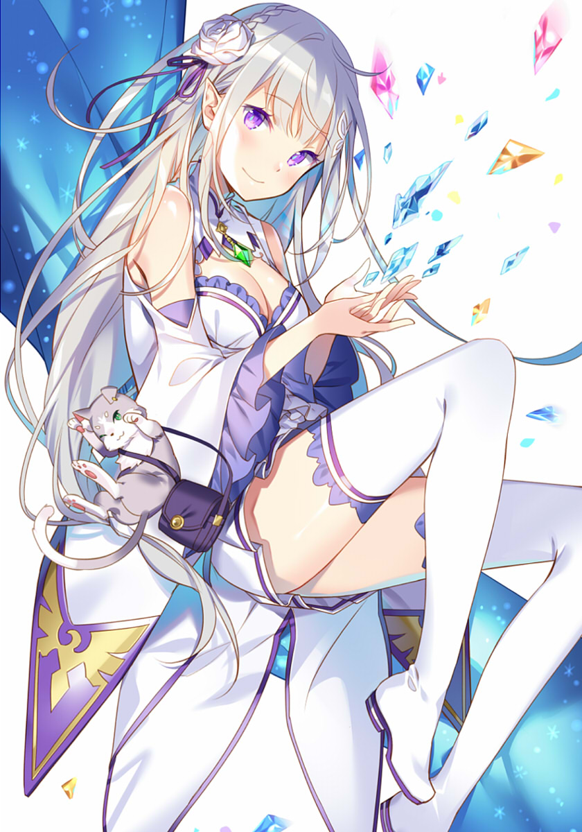 银发的半妖精爱蜜莉雅降临空