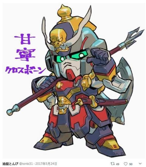 日本网友绘制《三国》角色高达 人物特色明显略带萌趣