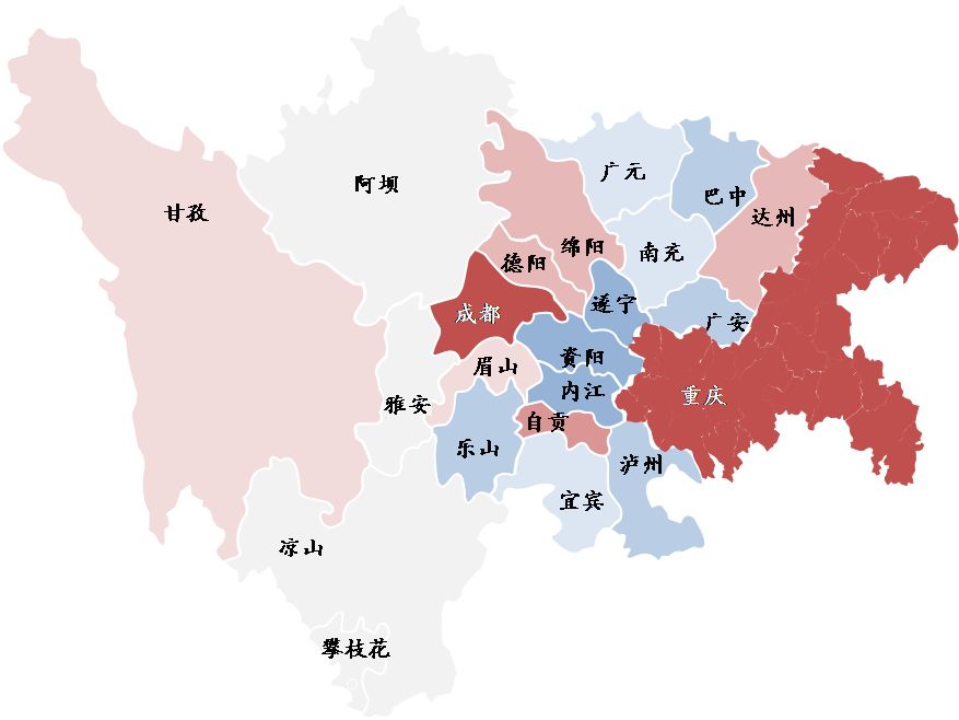 来源：各地统计公报，中泰证券研究所梁中华供图 注：红色代表人口流入，蓝色代表人口流出，颜色深浅表示相对幅度。