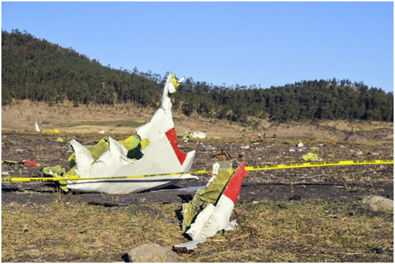 今年3月，埃塞尔比亚航空一架波音737Max发生坠机，造成157人死亡/图自埃菲社