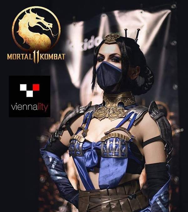 妹子cos《真人快打11》吉塔娜 铁扇公主,气质冷艳