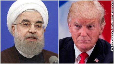 伊朗总统鲁哈尼（左）与美国总统特朗普