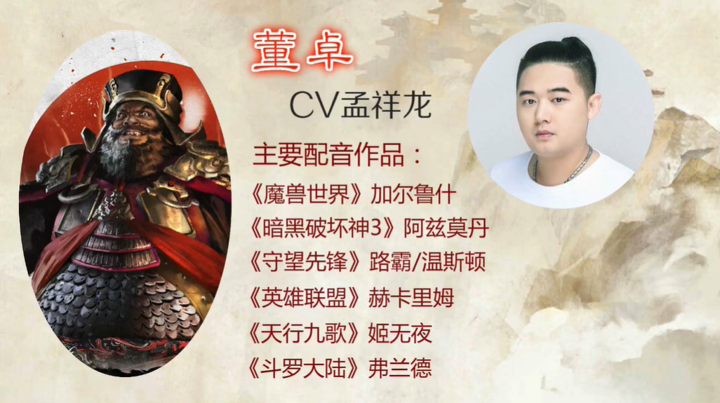 7,董卓:孟祥龙6,孙坚:曹真5,曹操:王宇航4,张飞:苏鑫3,关羽:李元韬2