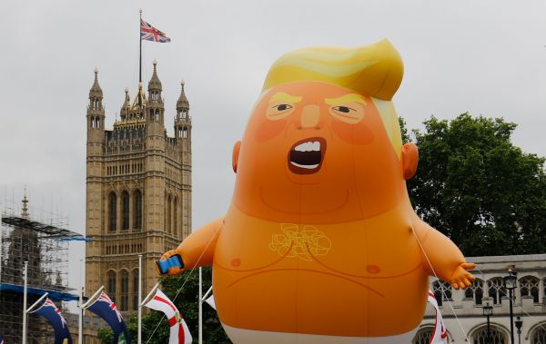 当地时间2019年6月4日，“特朗普宝宝”在英国伦敦的议会广场上。（法新社）