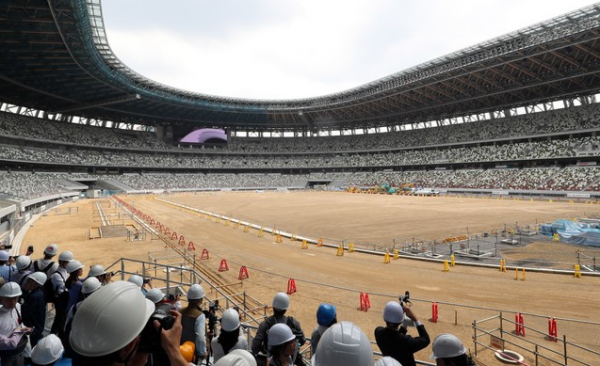 对外公开的“新国立竞技场”内部。摄于7月3日（嶋田达也）