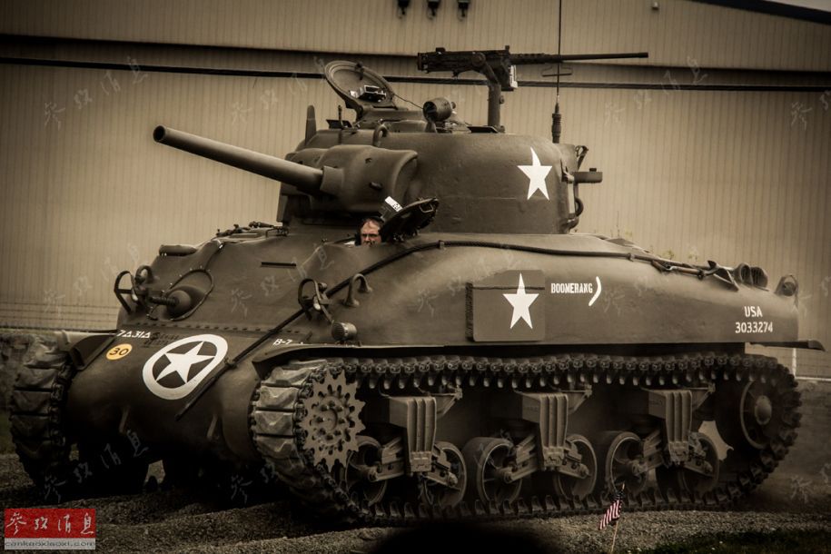  资料图：M4“谢尔曼”坦克特写镜头。