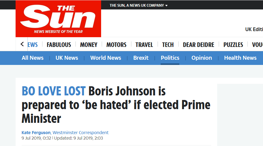  英国《太阳报》报道截图