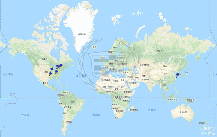 中国两座,美国五座,加拿大一座,但是加拿大工厂计划将于2019年底停产