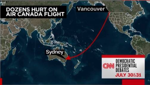 航班飞行示意图,图源:CNN视频报道