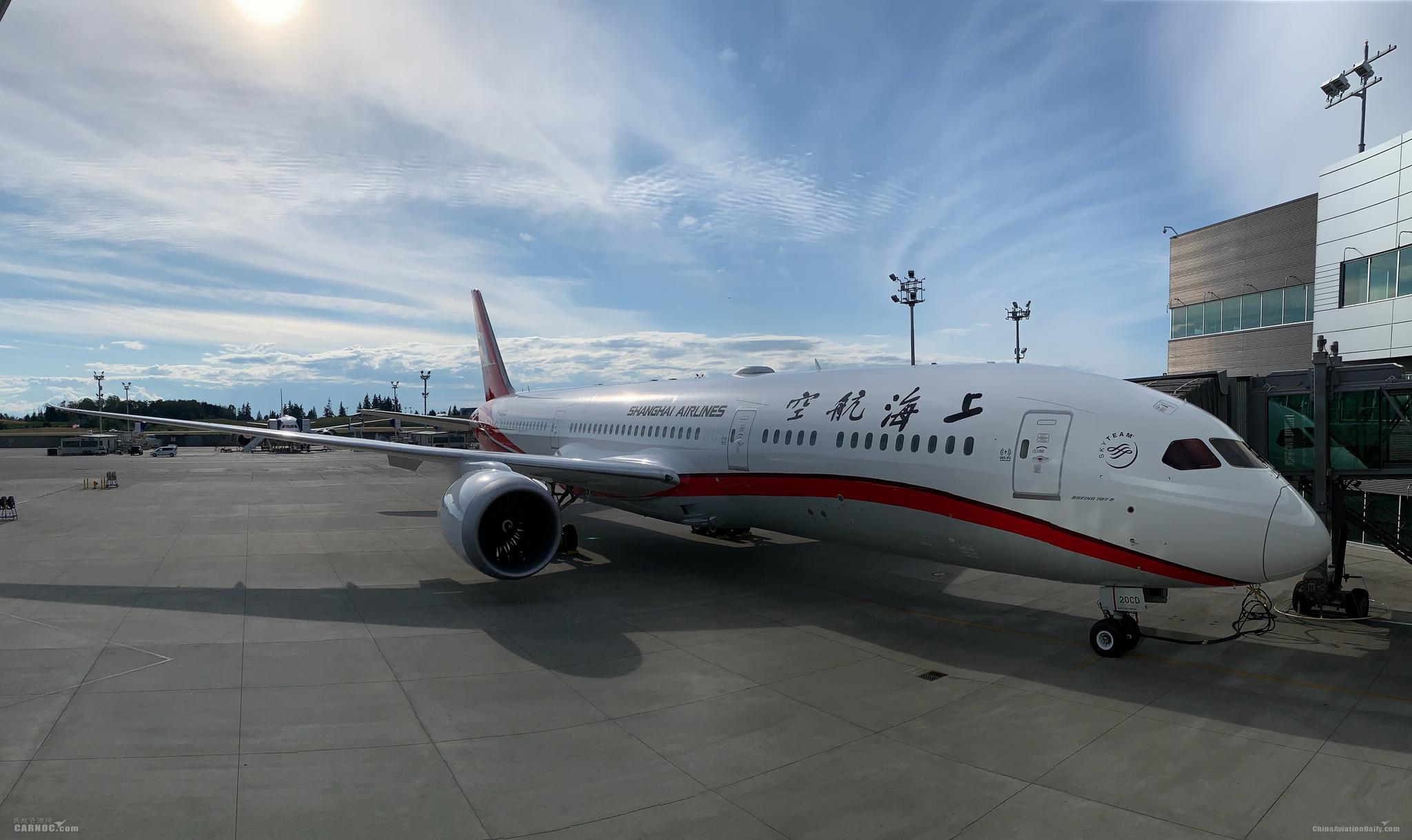 上航引进第六架波音787新机机队规模达104架