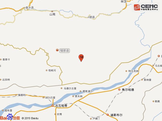 西藏山南市错那县发生38级地震