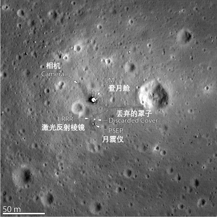 月球上有风吗:人类首次登月:50年前的今天月球上的24个小时 来源:LROC