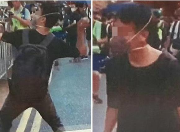 被捕男子涉嫌在中联办被冲击一事中扔鸡蛋（图片来源：香港“东网”）