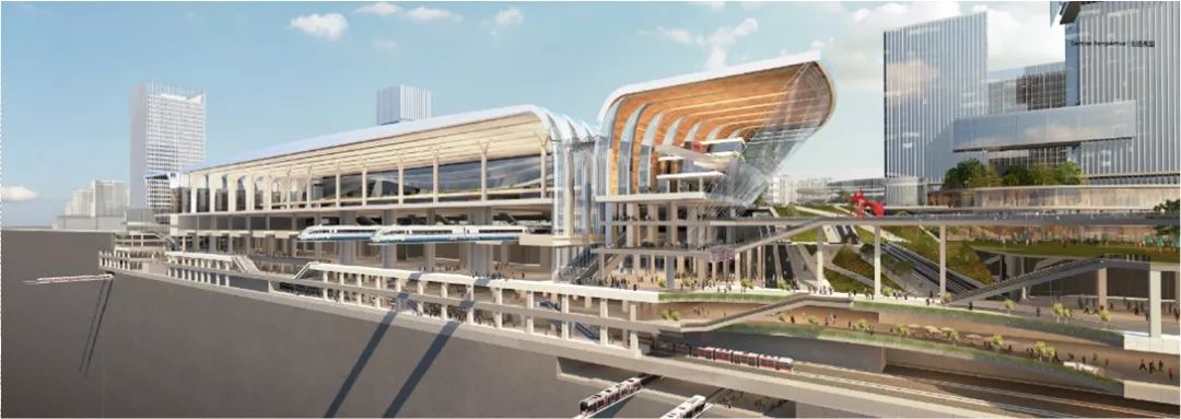 (白云站慢行系统效果图)22处中小学,4所综合医院规划依托白云站综合