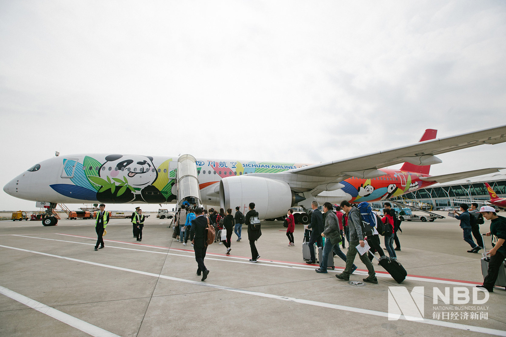 四川航空空客A350 图片来源：每经记者 张建 摄（每经资料图）