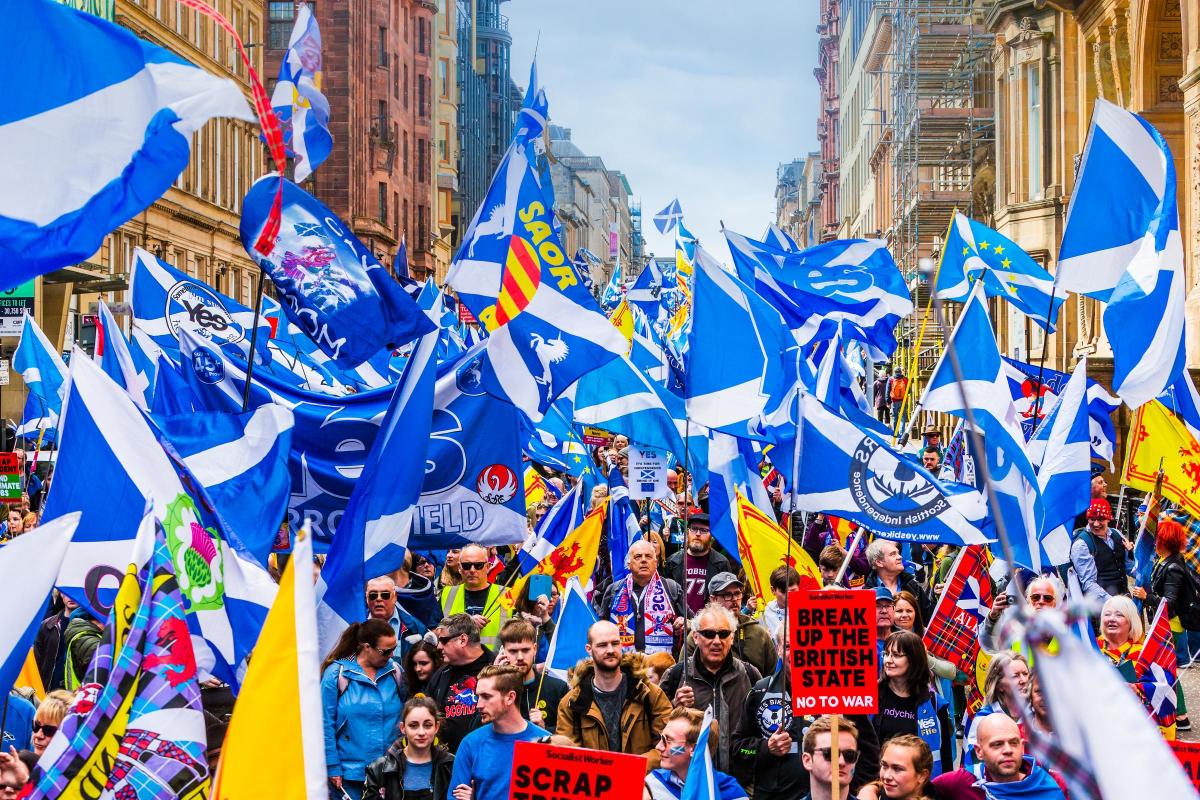 今年5月份的苏格兰独立游行。（图自AUOB社交媒体）