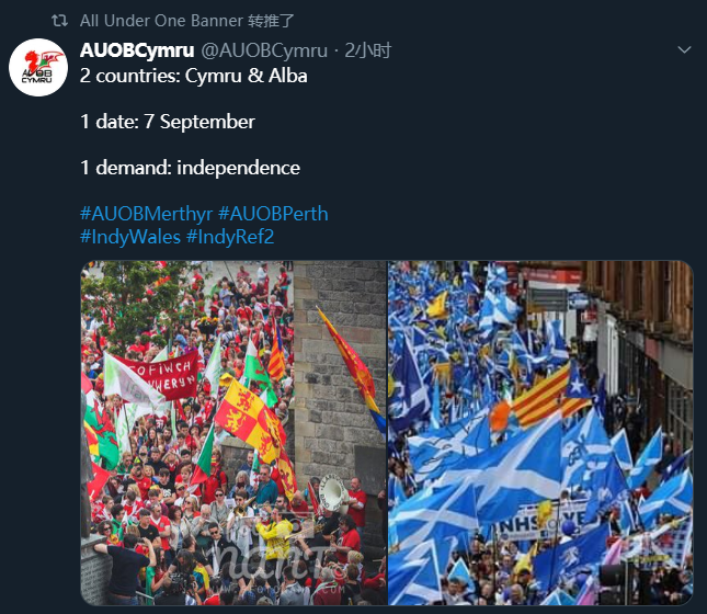 “Cymru”和“Alba”分别是威尔士和苏格兰在本国语言中的表达。