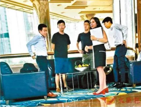 △2019年8月6日黄之锋,罗冠聪与美国驻港澳领事馆主管Julie Eadeh密会