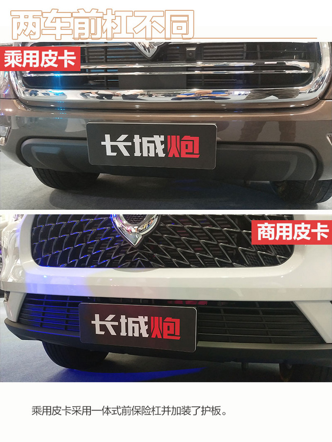 长城炮商用皮卡细节曝光 品鉴商用/乘用炮的十大异同