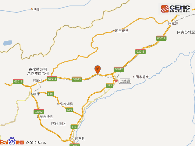 新疆喀什地区巴楚县发生38级地震