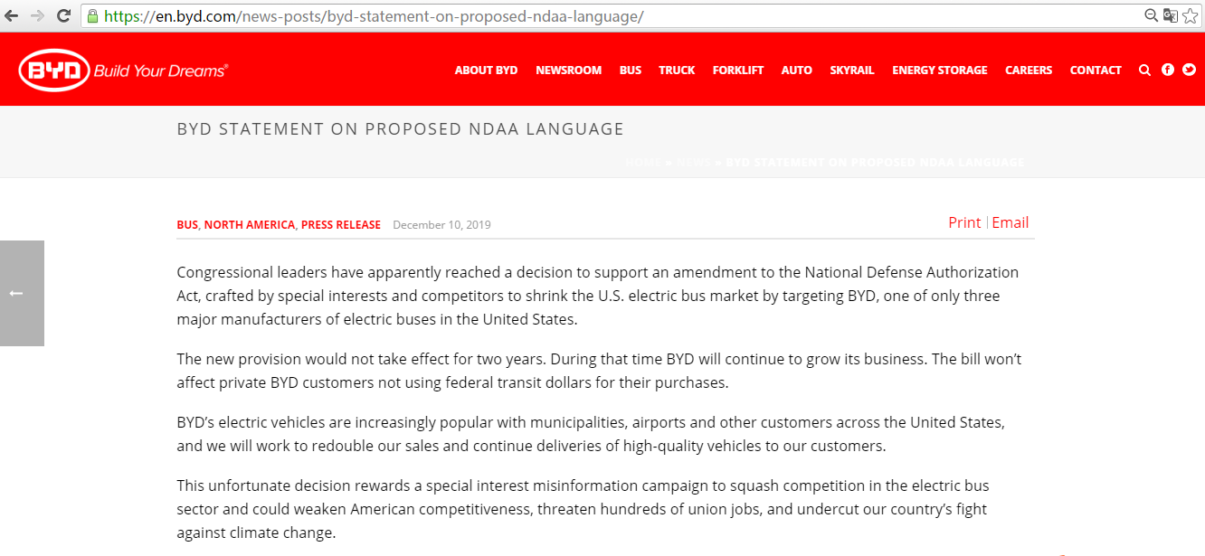 （原文链接：https：//en.byd.com/news-posts/byd-statement-on-proposed-ndaa-language/）