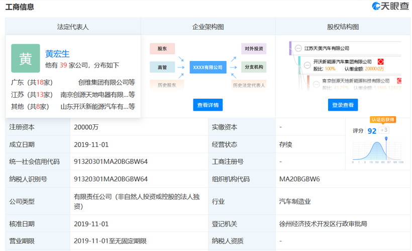 造车新势力又添新人，名字叫“天美”！