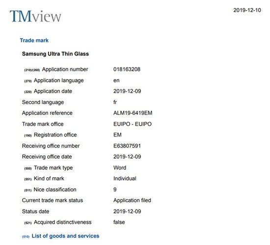 三星Galaxy Fold采用UTG 玻璃厚度可能达30微米