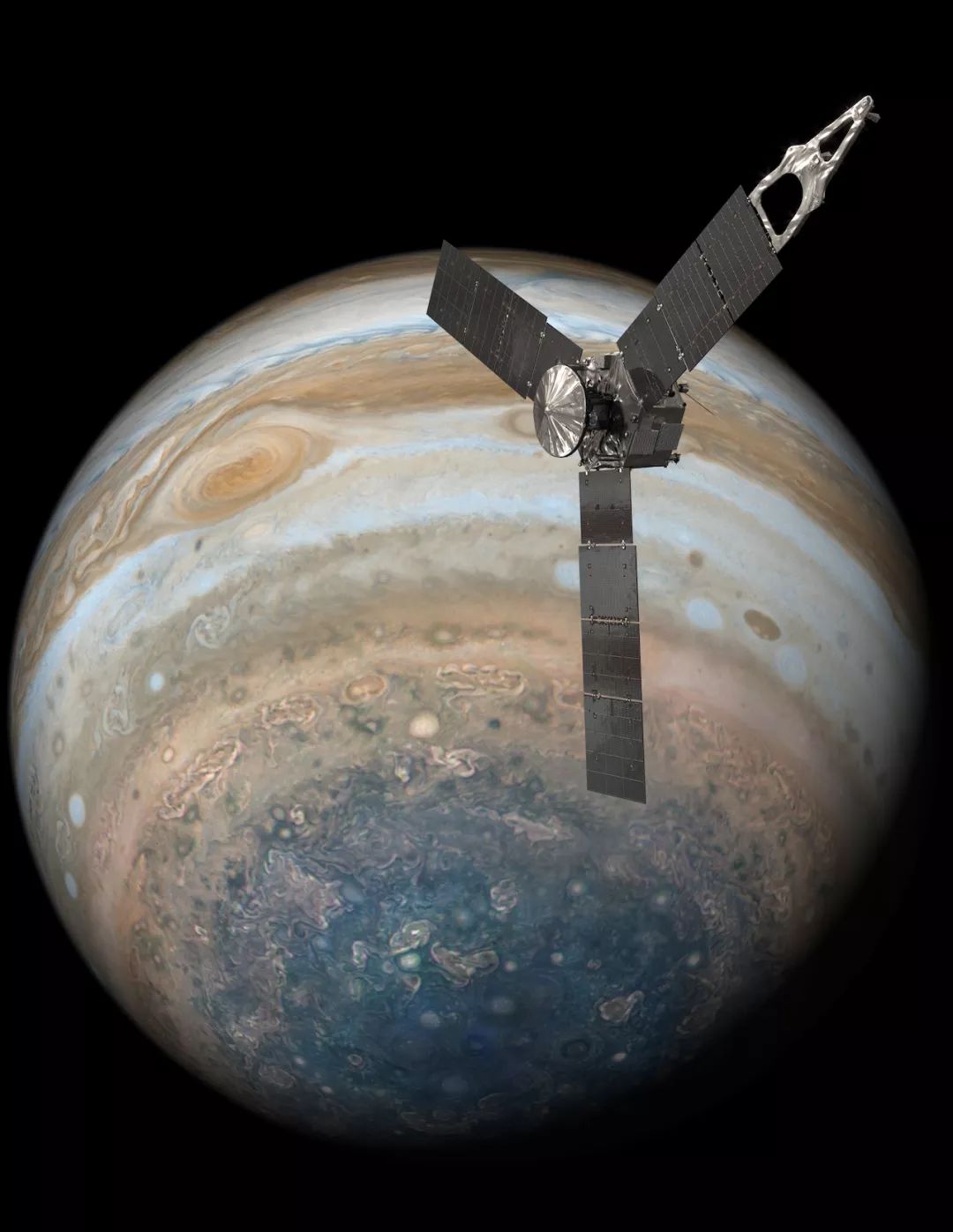 木星南极新生出一个气旋,组成惊人六边形阵列