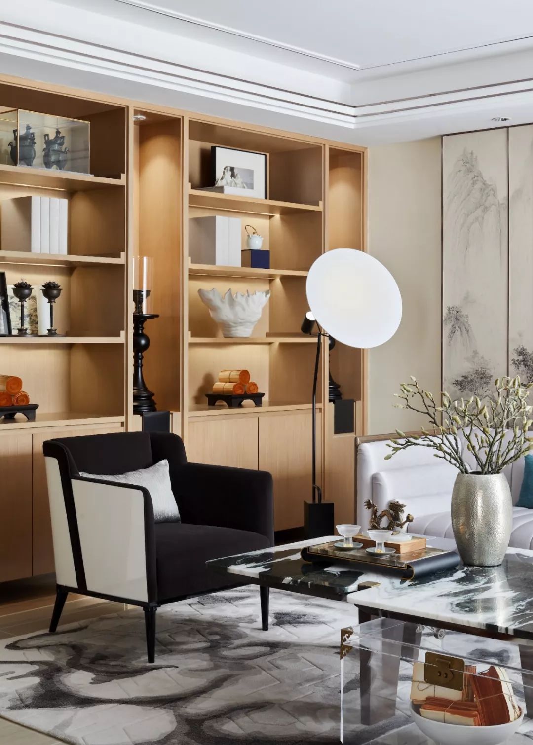 173㎡现代轻奢风下叠洋房，优雅孔雀蓝凸显时尚质感！